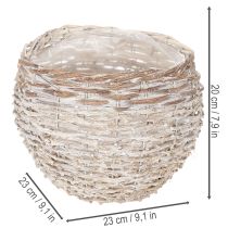 kohteita Pyöreä punottu kori, iso koristekori istutukseen, 23 cm
