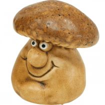 Keraaminen koristesieni kasvohahmolla ruskea K6,5cm 3kpl