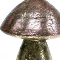 Deco sienet vaaleanpunainen syksy koriste metalli Ø9cm K13,5cm 2kpl