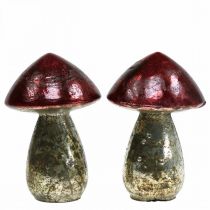 Deco sienet lasi punainen vintage syksykoristeet Ø9cm K13,5cm 2kpl