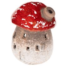 kohteita Sienitalo, valoisa talo, koristehahmo, kärpässieni savupiippulla, 10 cm, 2 kpl