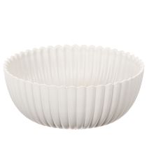 kohteita Pyöreä, uurrettu valkoinen kulho monipuoliseen koristeluun, 15 cm, 2 kpl