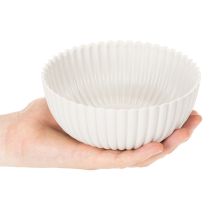 kohteita Pyöreä, uurrettu valkoinen kulho monipuoliseen koristeluun, 15 cm, 2 kpl