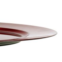 kohteita Koristelautaset, punaiset muovilautaset, Ø33cm, lasiteefektillä, 6 kpl