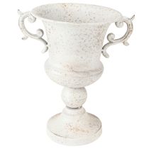 kohteita Kahvallinen kuppi metallinen koristekasvi harmaa valkoinen K29,5cm
