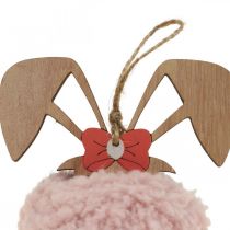 Riipus pupu vaaleanpunainen puinen deco riipus Ø5cm-10cm 6 kpl
