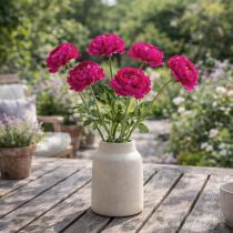 kohteita Keinotekoinen leinikki yksittäisenä kukkana ajattomaan ja monipuoliseen sisustussuunnitteluun, 51 cm, 3 kpl