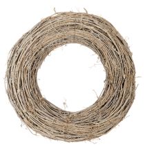 kohteita Koristeellinen seppele, rottinkioksat, valkoiseksi pesty, luovaan suunnitteluun, 50 cm