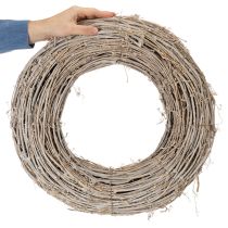 kohteita Koristeellinen seppele, rottinkioksat, valkoiseksi pesty, luovaan suunnitteluun, 50 cm