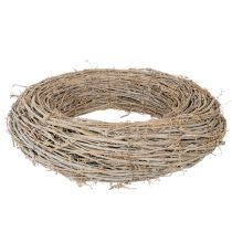 kohteita Koristeellinen seppele, rottinkioksat, valkoiseksi pesty, luovaan suunnitteluun, 50 cm