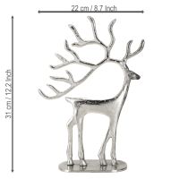 kohteita Porokoristehirvihahmo, metalli, hopea, K31cm