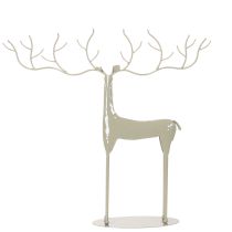 kohteita Koristeellinen peuraveistos suurilla sarvilla, moderni metallijäljitelmä, 48 cm