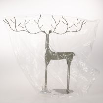kohteita Koristeellinen peuraveistos suurilla sarvilla, moderni metallijäljitelmä, 48 cm