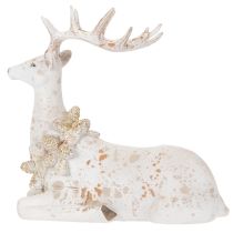 kohteita Koristeellinen istuvan peuran patsas sarvineen, 30 cm