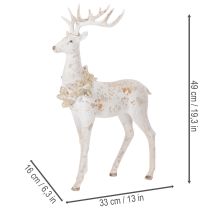 kohteita Koristeellinen peurahahmo käpykoristeen kera talvikoristeeseen, 49 cm
