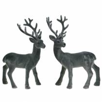 Deco deer parvi harmaa 20cm 2kpl