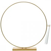 kohteita Koristerengas jalustalla ja koeputkella Metallirengas Kultainen Ø35cm