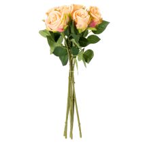 kohteita Keinotekoinen ruusukimppu realistisella ulkonäöllä, kestävä, hääkoristeeseen, 44 cm, 6 kpl