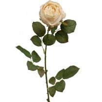 Ruusun kermanvärinen, silkkikukka, tekoruusu L74cm Ø7cm
