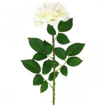 Silkkikukka, ruusu varressa, keinokasvi kermanvalkoinen, pinkki L72cm Ø13cm