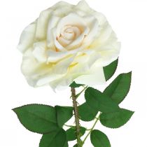 Silkkikukka, ruusu varressa, keinokasvi kermanvalkoinen, pinkki L72cm Ø13cm