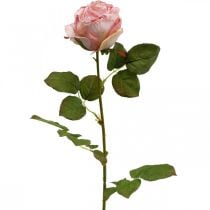 Deco ruusu pinkki, kukkakoristelu, keinoruusu L74cm Ø7cm