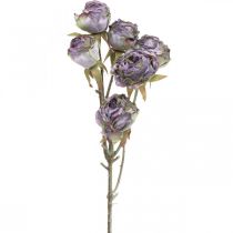 Ruusun oksa, silkkikukka, pöydän koristelu, keinotekoinen ruusu violetti antiikki näyttää L53cm