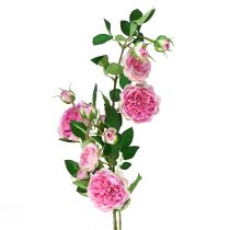 Ruusunoksa silkkiruusut tekooksaruusut pinkki kerma 79cm