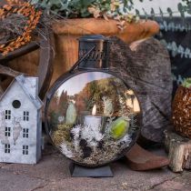 Pyöreä Deco lyhty, Kynttilä Deco Rustic, Metallinen lyhty Ø20cm K30cm