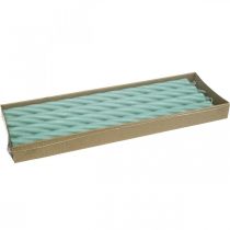 kohteita Maalaismaiset kynttilät sauvakynttilät vihreäksi värjätty 350/28mm 4 kpl