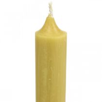 Maalaismaiset kynttilät Korkeat kynttilänjalat keltaisen väriset 350/28mm 4kpl