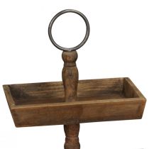 kohteita Maalaismainen puinen porrasteline kahdella tasolla ja metallikahvalla – täydellinen vintage-sisustus 44cm