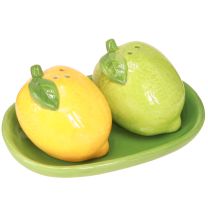 kohteita Suola-pippuripuristin keraaminen koristelu sitruuna lime 13×8cm