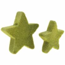 kohteita Scatter koristetähtiä flokoitu sammaleenvihreä 4cm/5cm 40 kpl
