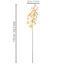 kohteita Tekokukka orkidean oksa oranssi filigraani huonekoriste 110cm 3kpl