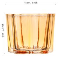 kohteita Kulholasi kynttiläpidike kukkaoranssi Ø7,5cm K6cm 6kpl