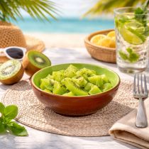 kohteita Keraaminen tarjoilukulho, Kiwi-kuvio. Ihanteellinen tyylikkäisiin ruokapöytiin ja buffet-pöytiin. 15 cm