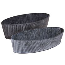 kohteita Kulho soikea metalli musta harmaa vintage 32,5/37 cm 2 kpl