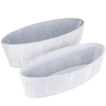 kohteita Soikea metallikulho valkoista hopeaa 32,5cm/37cm 2 kpl sarja