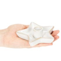kohteita Keraaminen tähtikynttilänjalka, valkoinen, kartiokynttilöille, 12 cm, 2 kpl