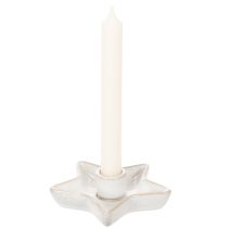kohteita Keraaminen tähtikynttilänjalka, valkoinen, kartiokynttilöille, 12 cm, 2 kpl