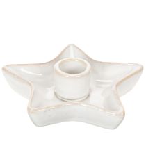 kohteita Keraaminen tähtikynttilänjalka, valkoinen, kartiokynttilöille, 12 cm, 2 kpl