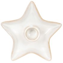 kohteita Keraaminen tähtikynttilänjalka, valkoinen, kartiokynttilöille, 12 cm, 2 kpl