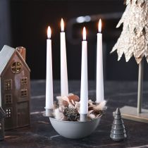 kohteita Kynttilänjalka, jossa 4 pidikettä, moderni adventtiseppele, beige, 15 cm