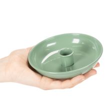 kohteita Vihreä metallinen kynttilänjalka, koristeellinen, kartiokynttilöille, 13 cm