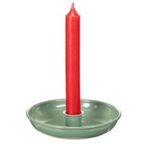 kohteita Vihreä metallinen kynttilänjalka, koristeellinen, kartiokynttilöille, 13 cm