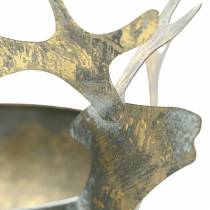kohteita Kulho poronpäällä kultaisen antiikkisen näköistä metallia Ø14cm