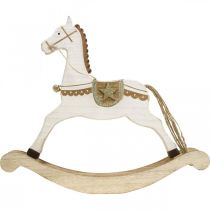 kohteita Puinen keinuhevonen, joulukoristeet White Golden K32,5cm