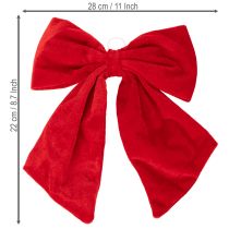 kohteita Punainen koristerusetti joulukoristeena, 28 cm, 3 kpl