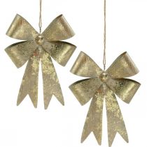 Metallijouset, jouluripustus, adventtikoriste Kultainen, antiikkinen ulkonäkö H18cm W12,5cm 2kpl.
